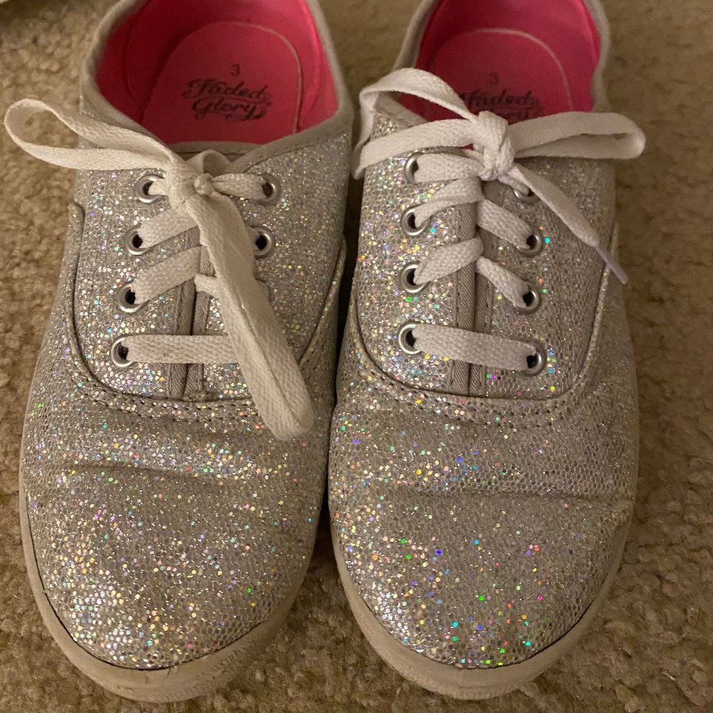 Silver glitter sparkly sneakers!!!